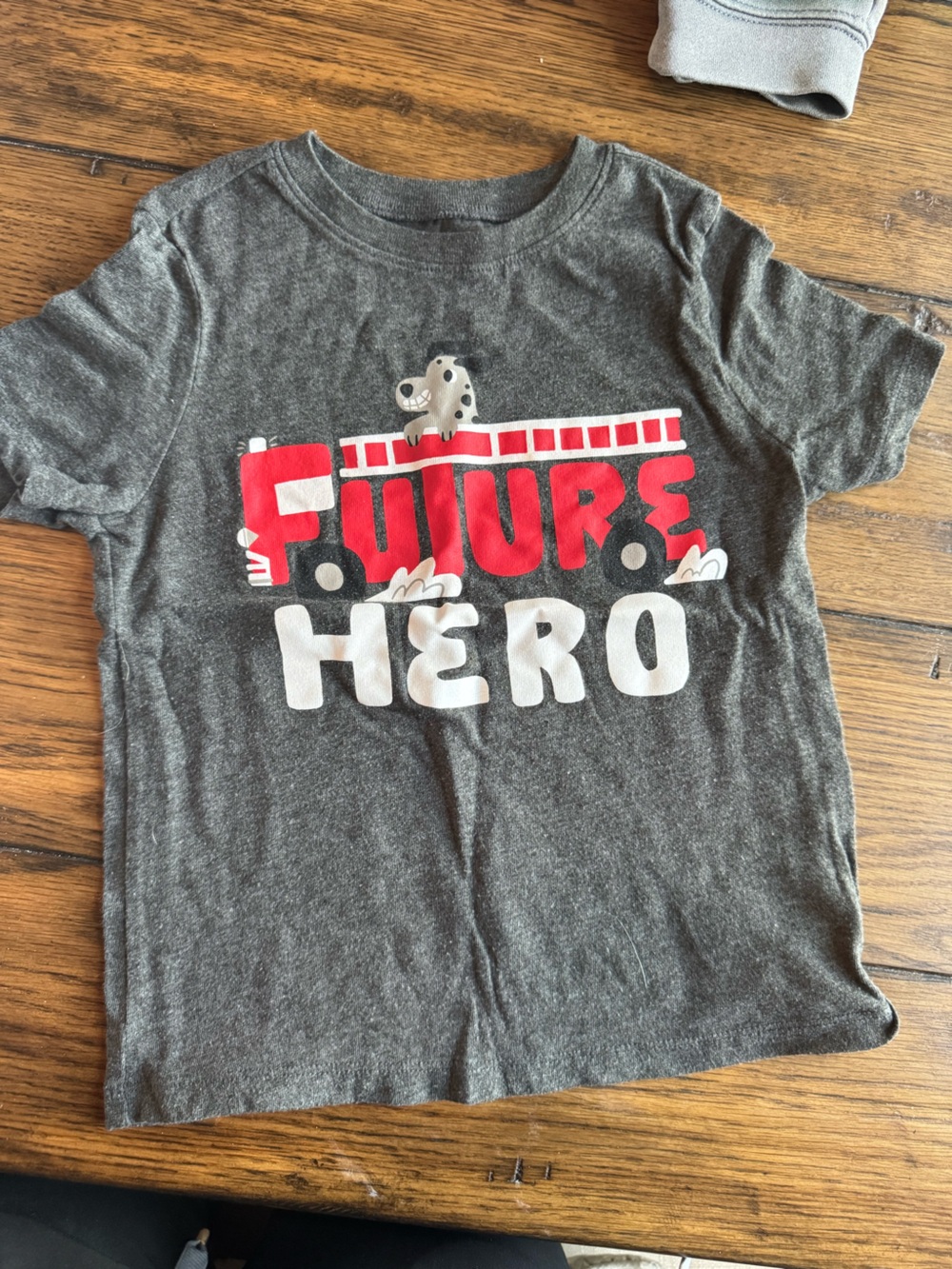 Old Navy Gray Kids Tee with Red and White 'Future Hero' Graphic